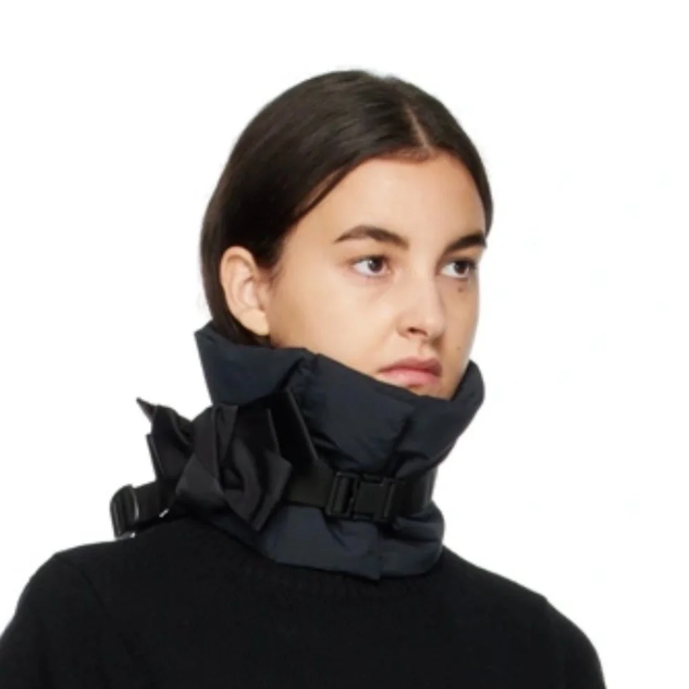 Sacai Black Padded Neck Warmer / Infinity Scarf NWT - Picture 2 of 8